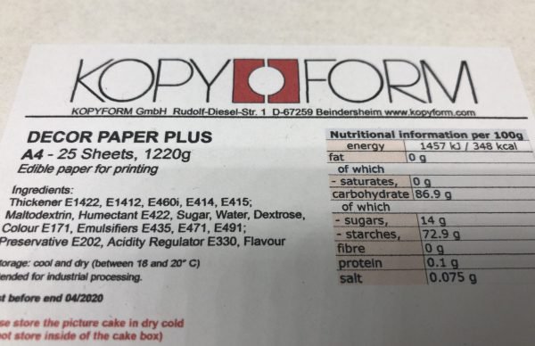 Edible Paper Decor Paper Plus